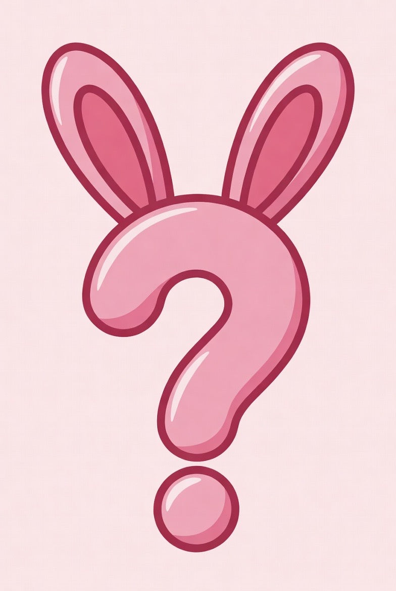 Mystery Bunny Bed surprise handmade organic pet bed with bunny ears question mark logo - BunnyBeds.com